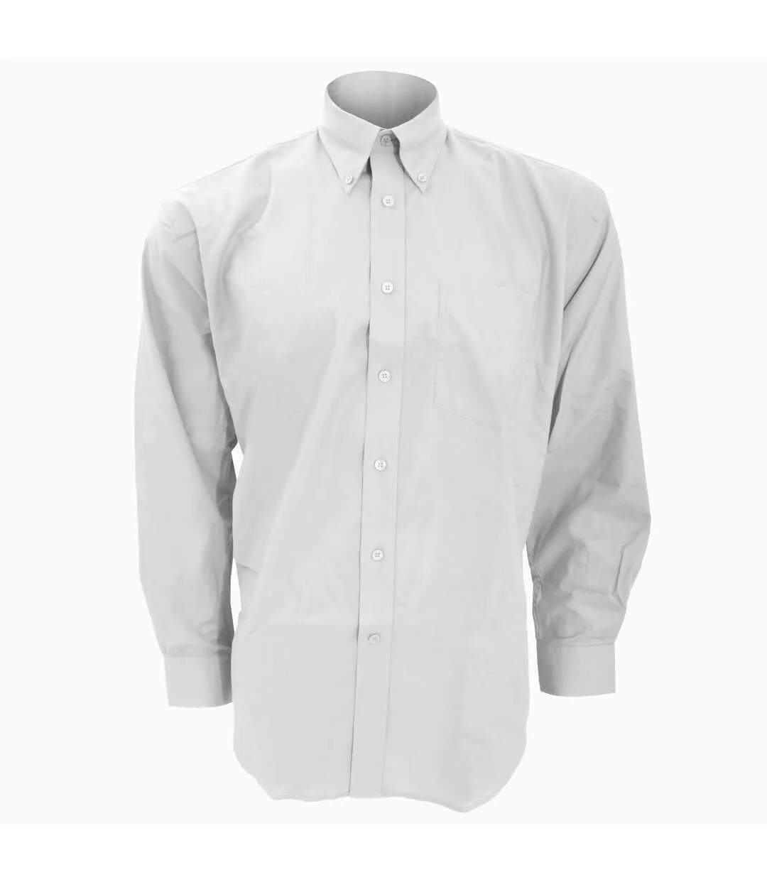 Mens workwear oxford long sleeve shirt white Kustom Kit