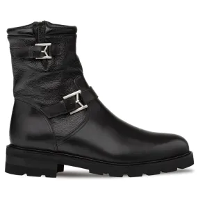 Mezlan Deer / Calf Moto Boot Black 