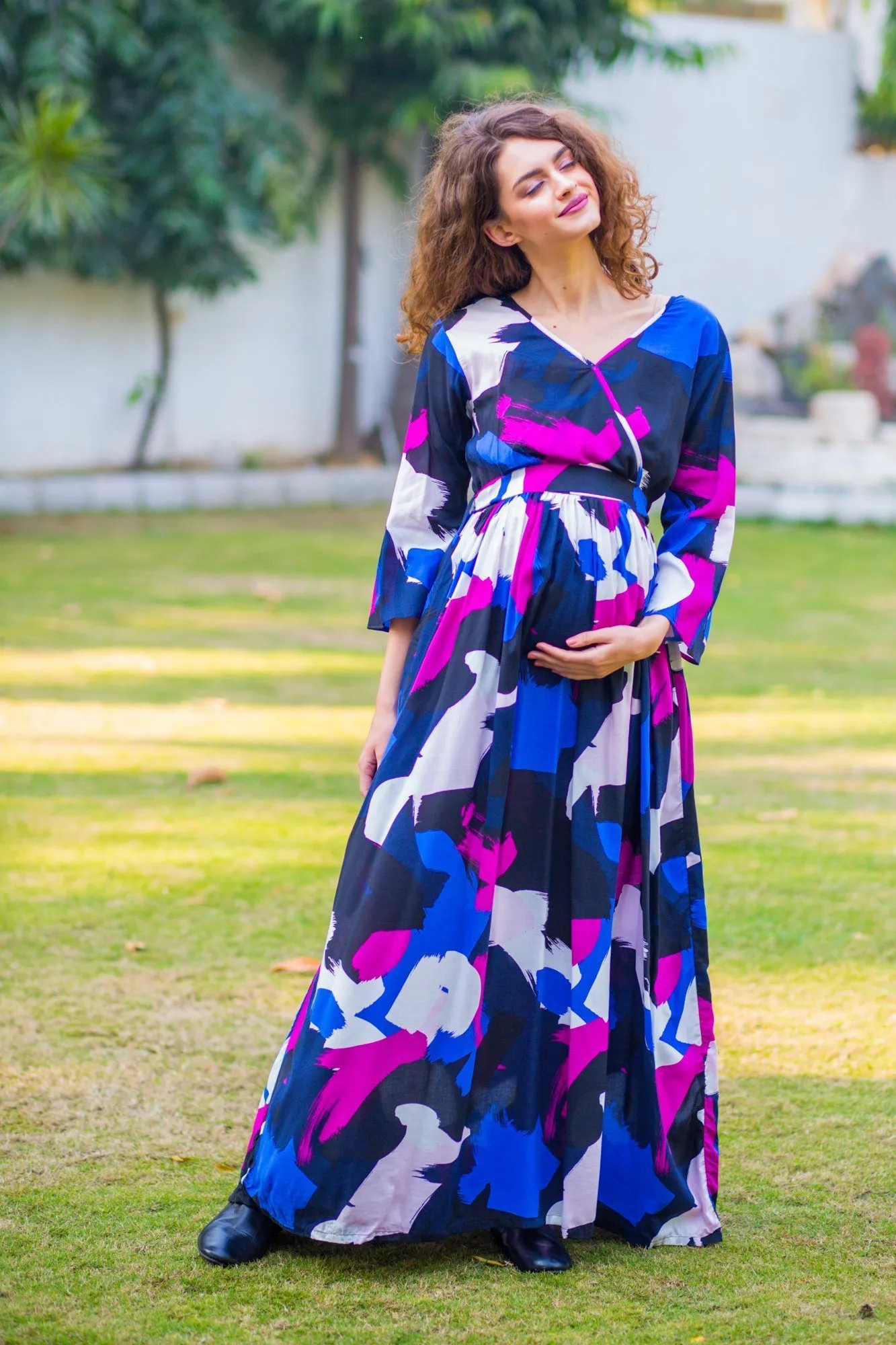 Miami Abstract Maternity & Nursing Maxi