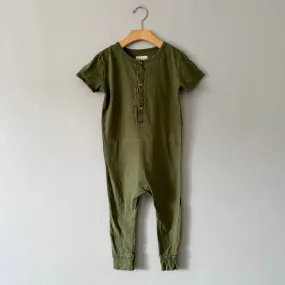 Mini mioche / Khaki short sleeve romper / 4Y