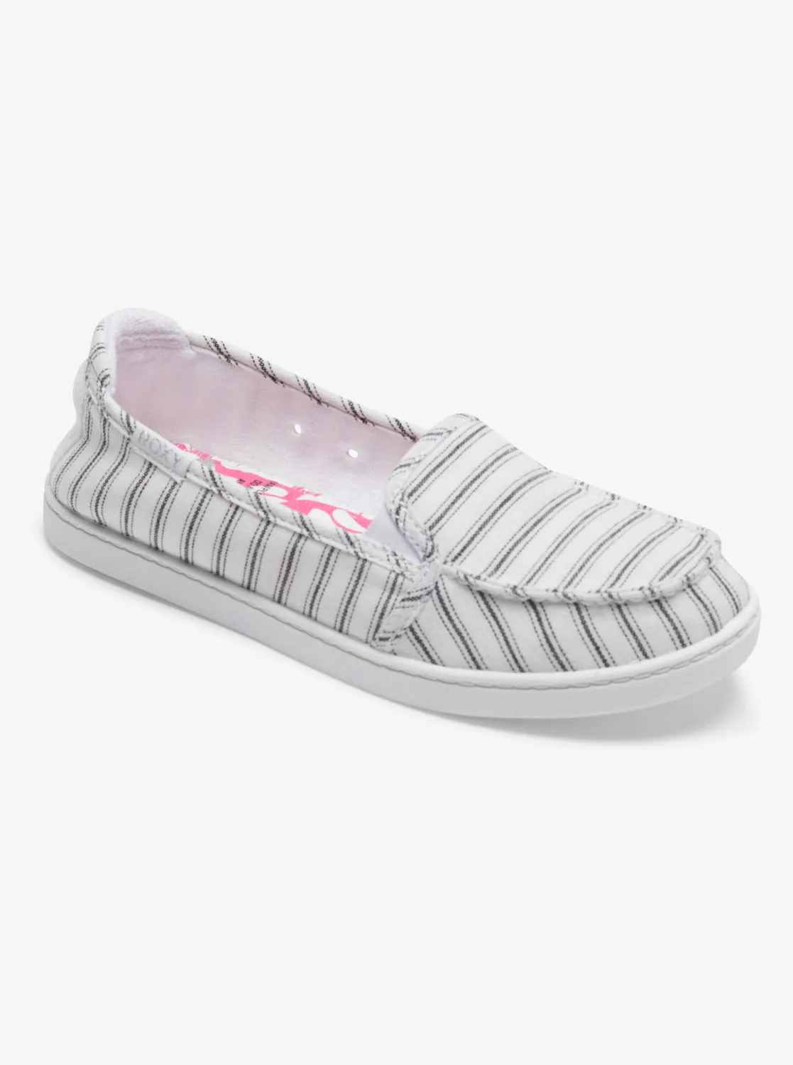 Minnow Slip-On Shoes - White/Black Pinstripe