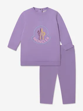 Moncler Enfant - Baby Girls Embroidered Logo Tracksuit | Childsplay Clothing