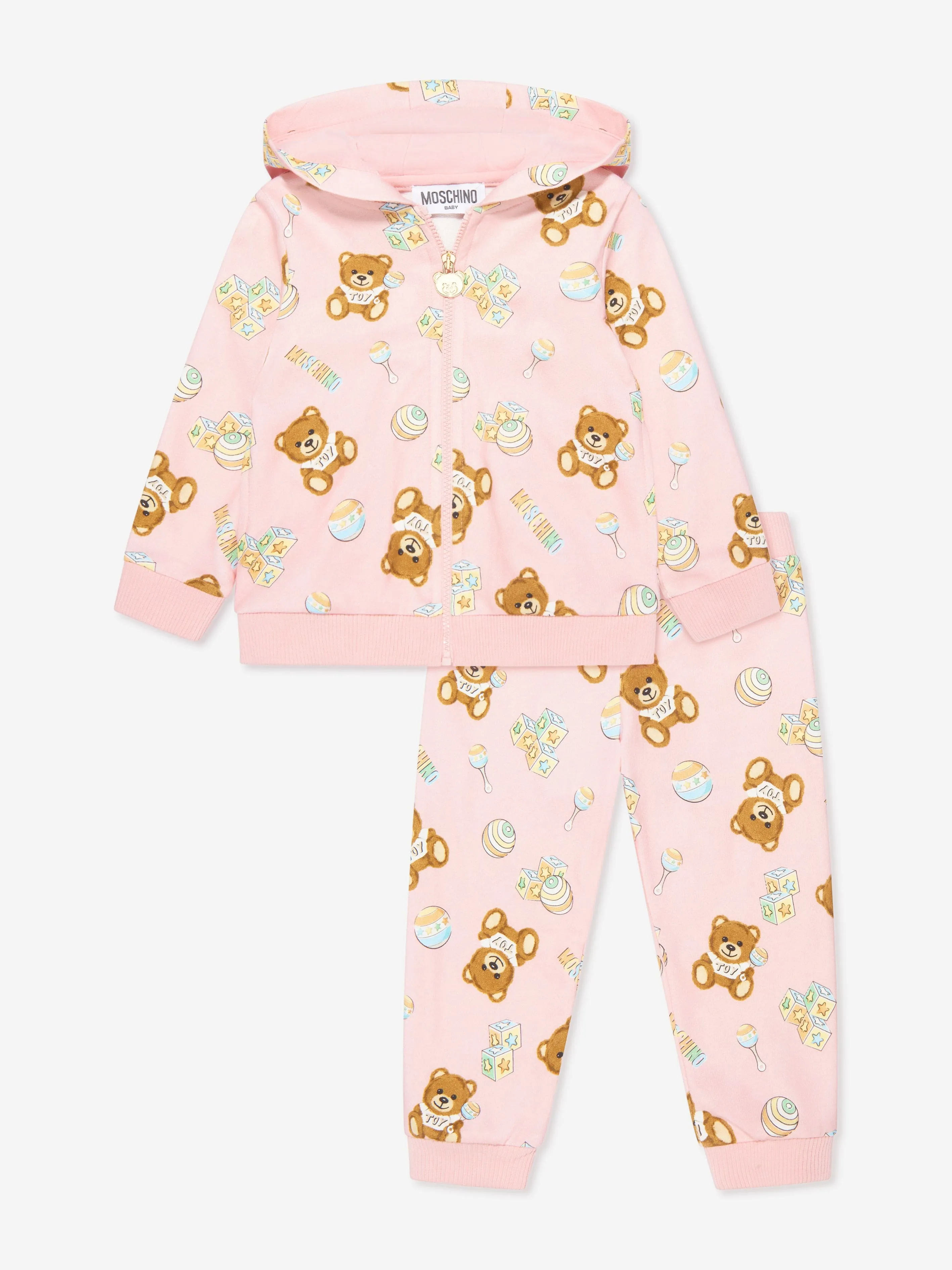 Moschino Baby Girls Teddy Toys Tracksuit in Pink