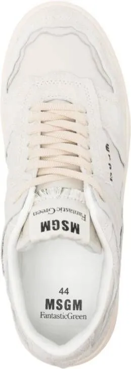 MSGM Fantastic Green leather sneakers Neutrals