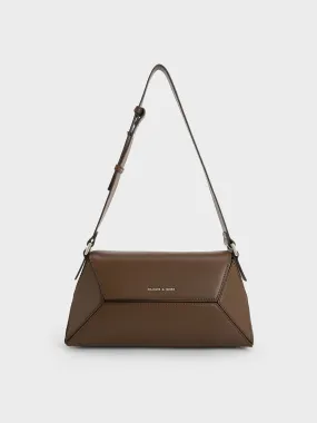 Nasrin Geometric Shoulder Bag - Dark Brown