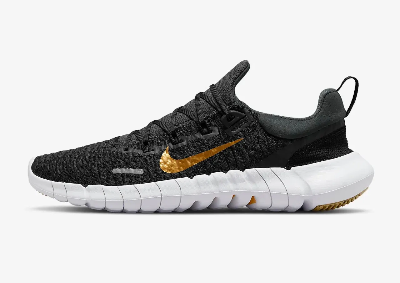 Nike Free Run 5.0 Black White Metallic Gold CZ1891-005