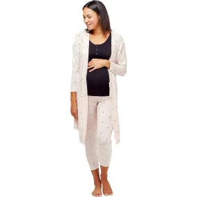 NOM Maternity Women's Second Skin Maternity Robe, Dots