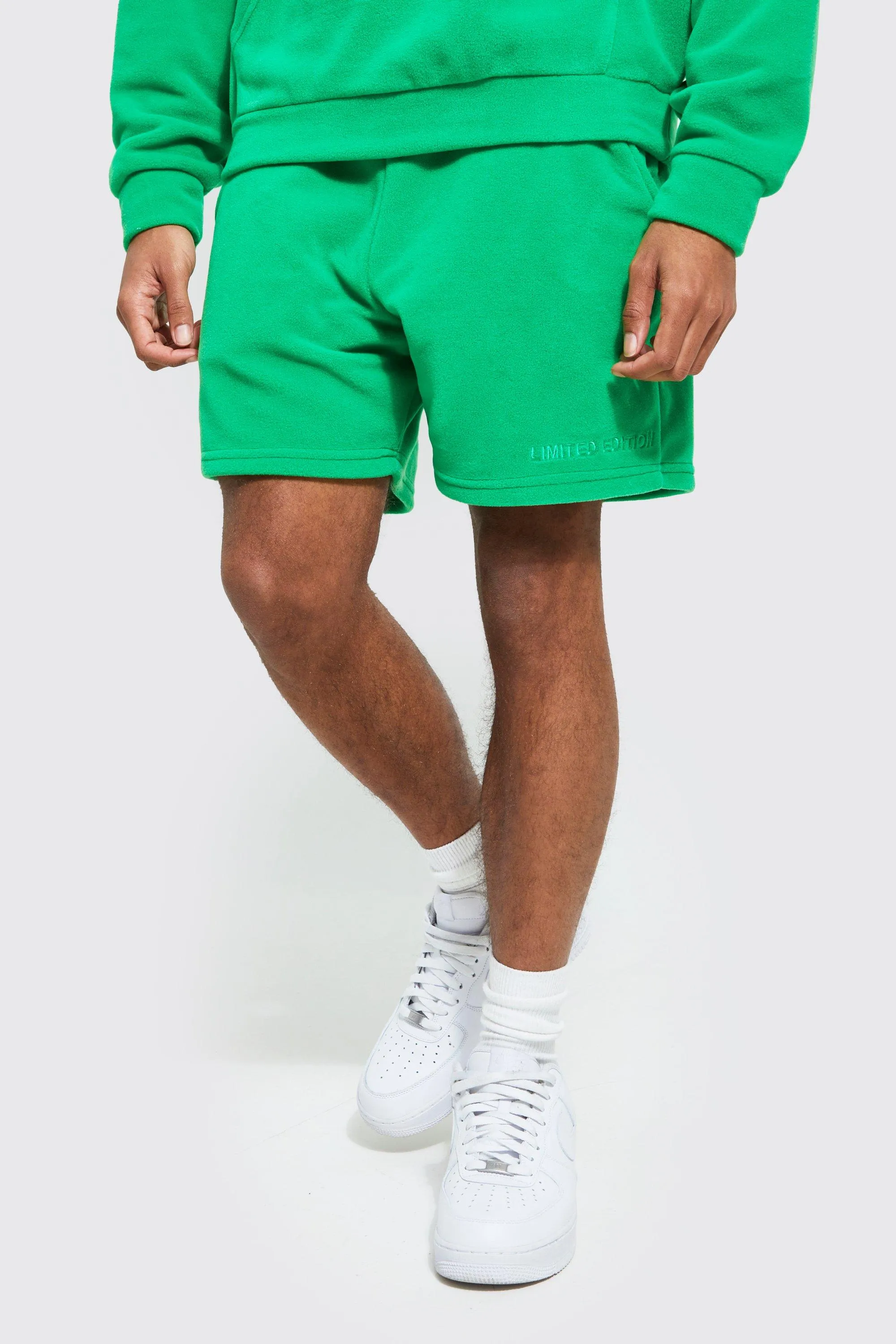 Oversized Short Length Polar Fleece Short | boohooMAN UK