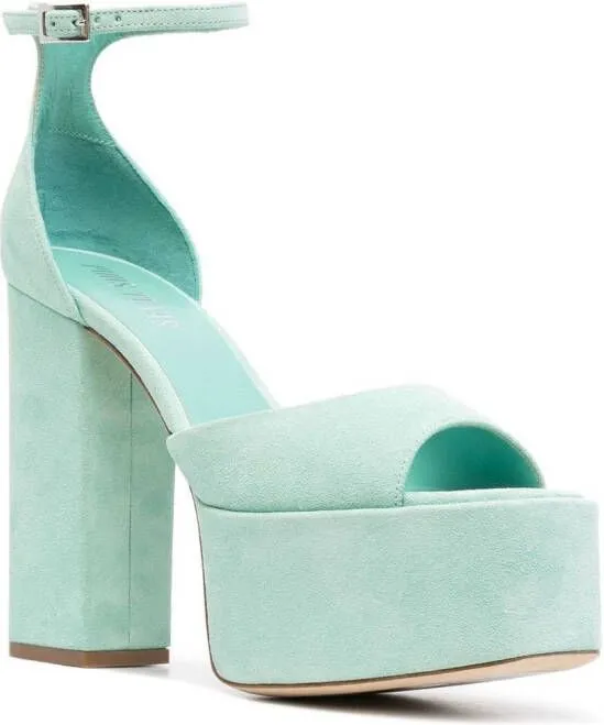 Paris Texas Tatiana 130mm suede platform sandals Blue