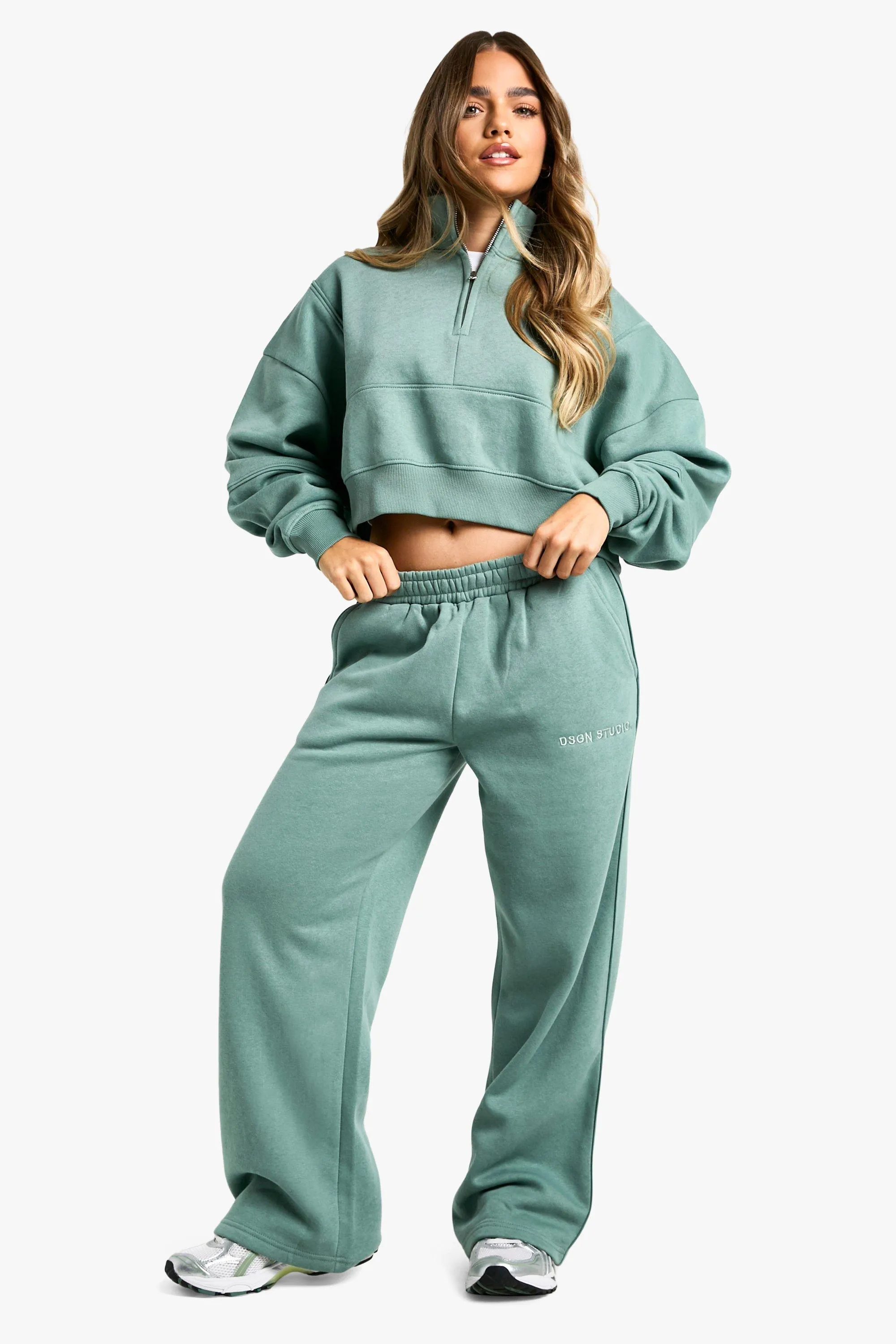 Petite Half Zip Funnel Neck Straight Leg DSGN Tracksuit