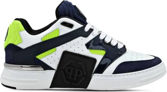 Philipp Plein Mix logo-patch sneakers Blue