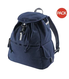 Quadra Vintage Canvas Backpack - 18 Liters (Pack of 2) (Vintage Oxford Navy) (One Size) - UTBC4191