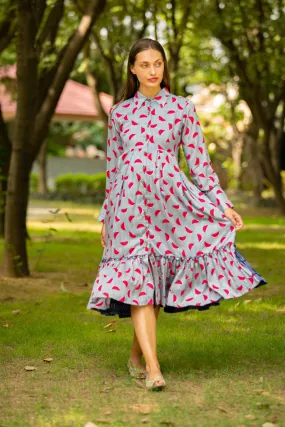 Quirky Watermelon Maternity & Nursing Collar Dress