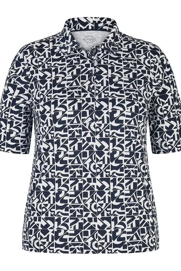 Rabe & LecomteALLOVER NAVY PRINT POLO