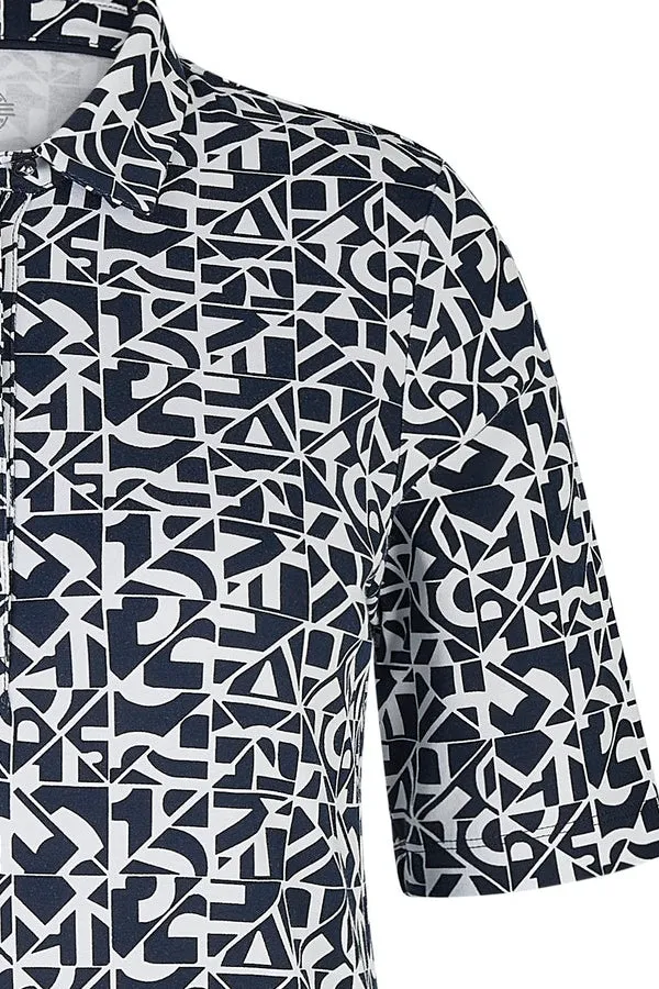 Rabe & LecomteALLOVER NAVY PRINT POLO