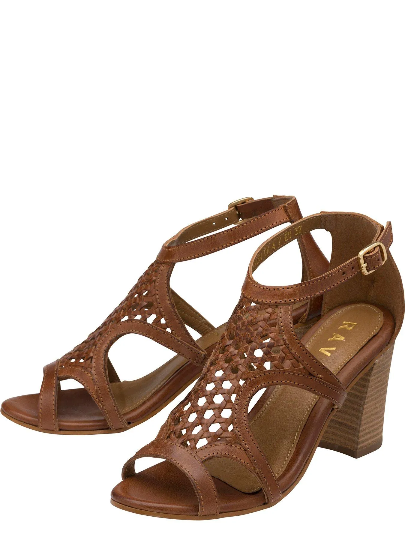 Ravel Coreen Metallic Woven Front Heeled Sandals - Tan