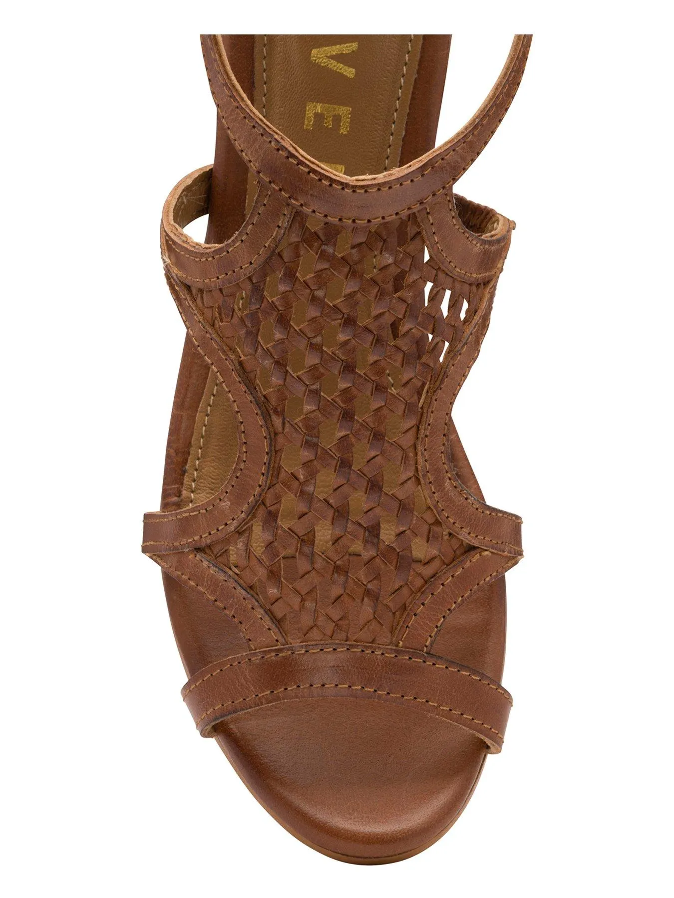 Ravel Coreen Metallic Woven Front Heeled Sandals - Tan