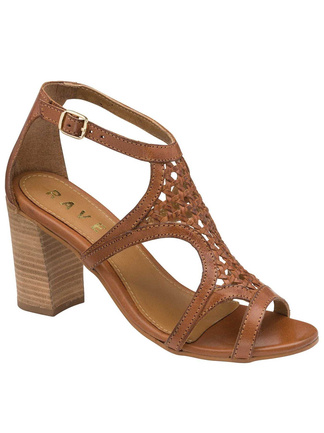 Ravel Coreen Metallic Woven Front Heeled Sandals - Tan