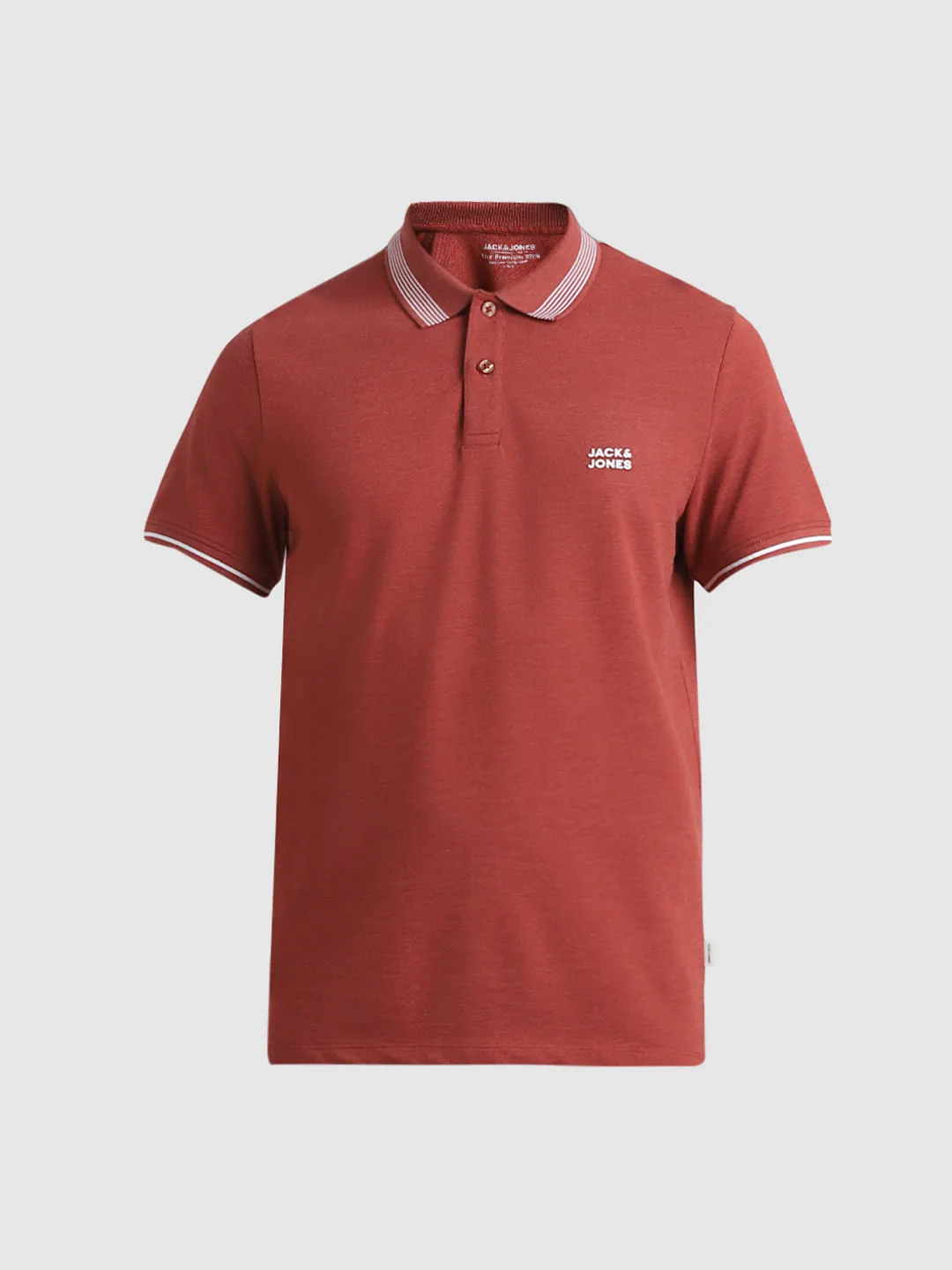 Red Contrast Tipping Polo T-shirt