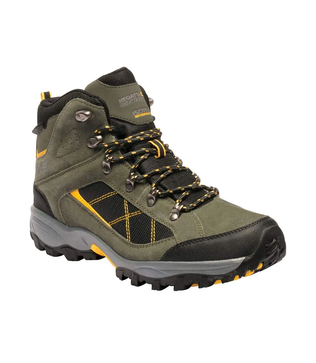 Regatta Great Outdoors Mens Kota Mid Walking Boot (Dark Khaki/Gold) - UTRG2839