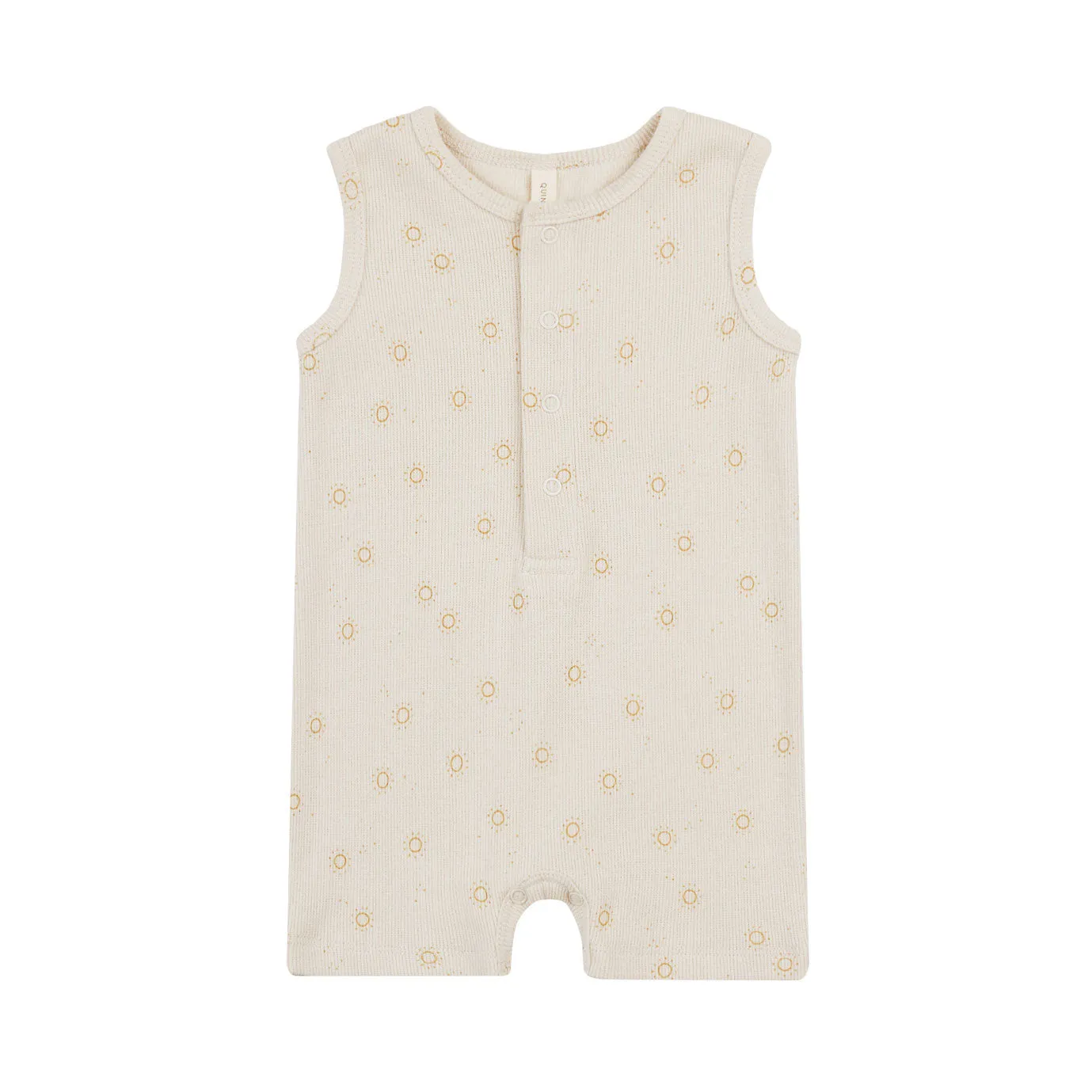 Ribbed Henley Romper - Suns - Natural - FINAL SALE