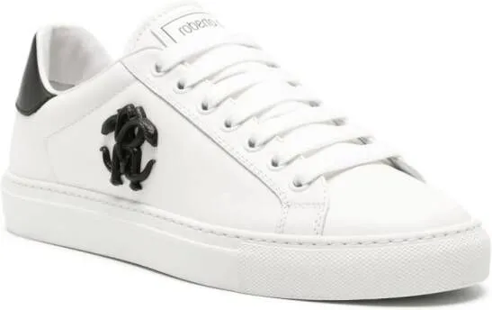 Roberto Cavalli Mirror Snake leather sneakers White