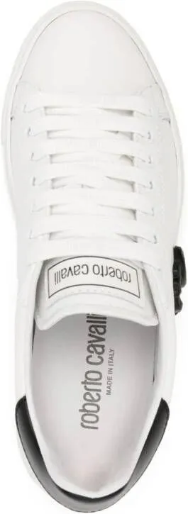 Roberto Cavalli Mirror Snake leather sneakers White