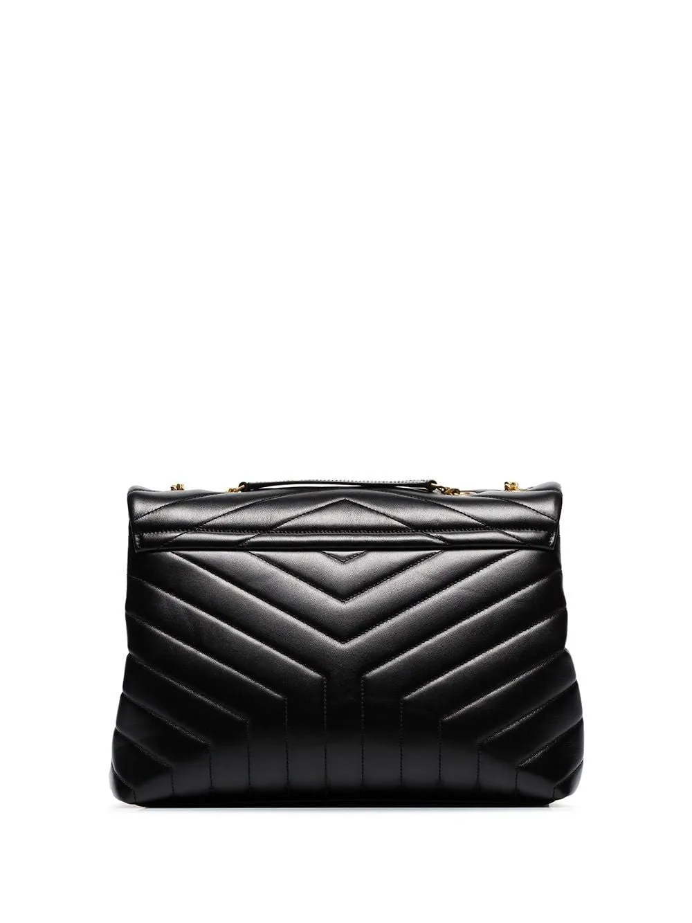 SAINT LAURENT Medium Loulou Quilted Calfskin Shoulder Bag in Beige with Gold-Tone Monogram, 32x22x12 cm