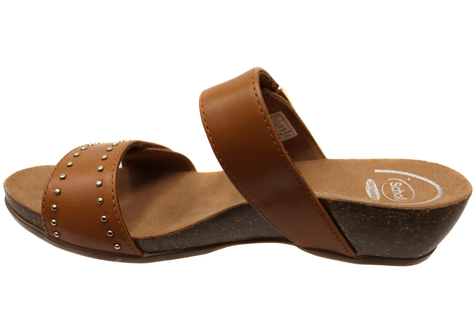 Scholl Orthaheel Jaylah Womens Comfortable Leather Slides Sandals