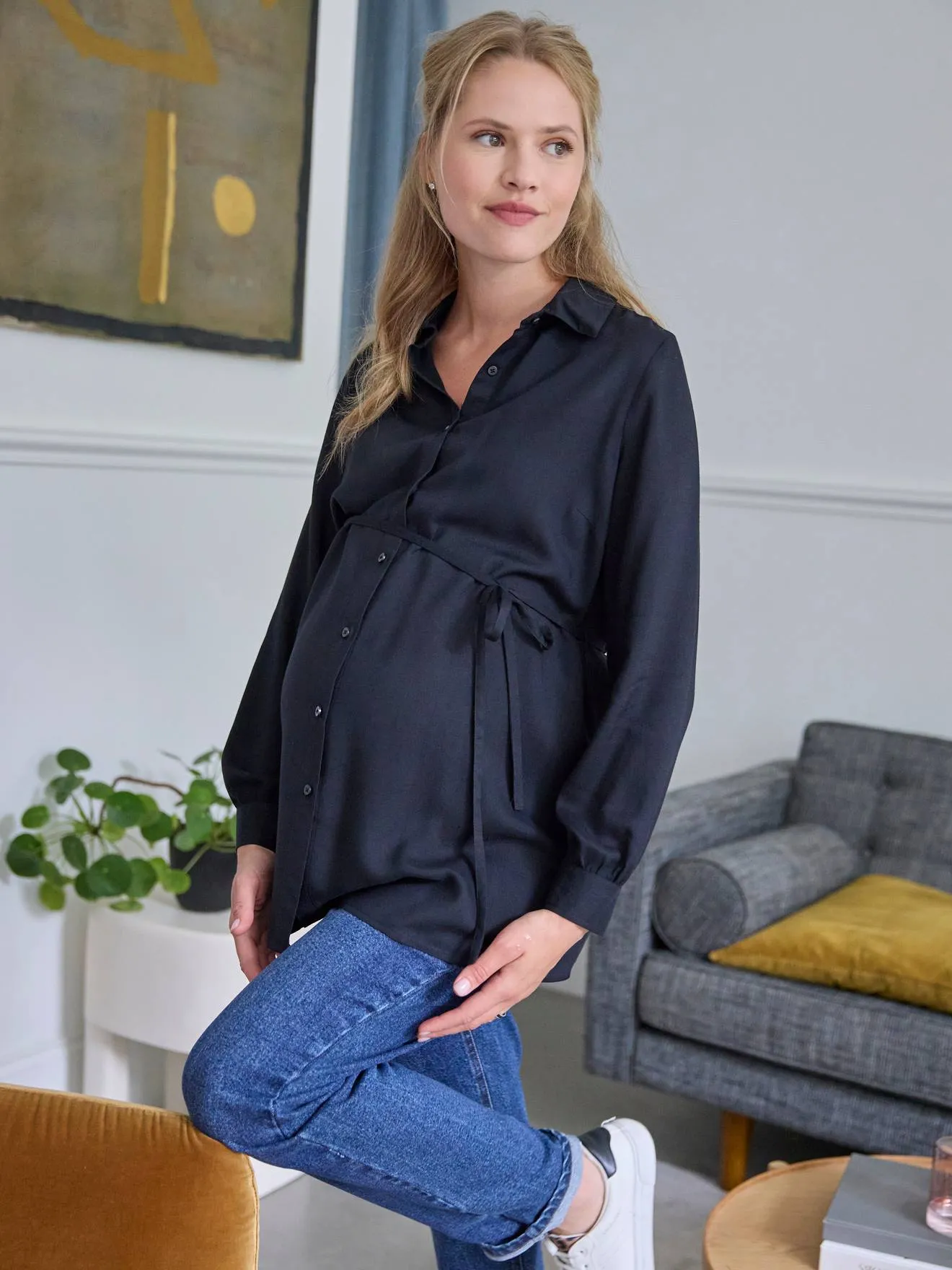 Shirt for Maternity & Nursing - black