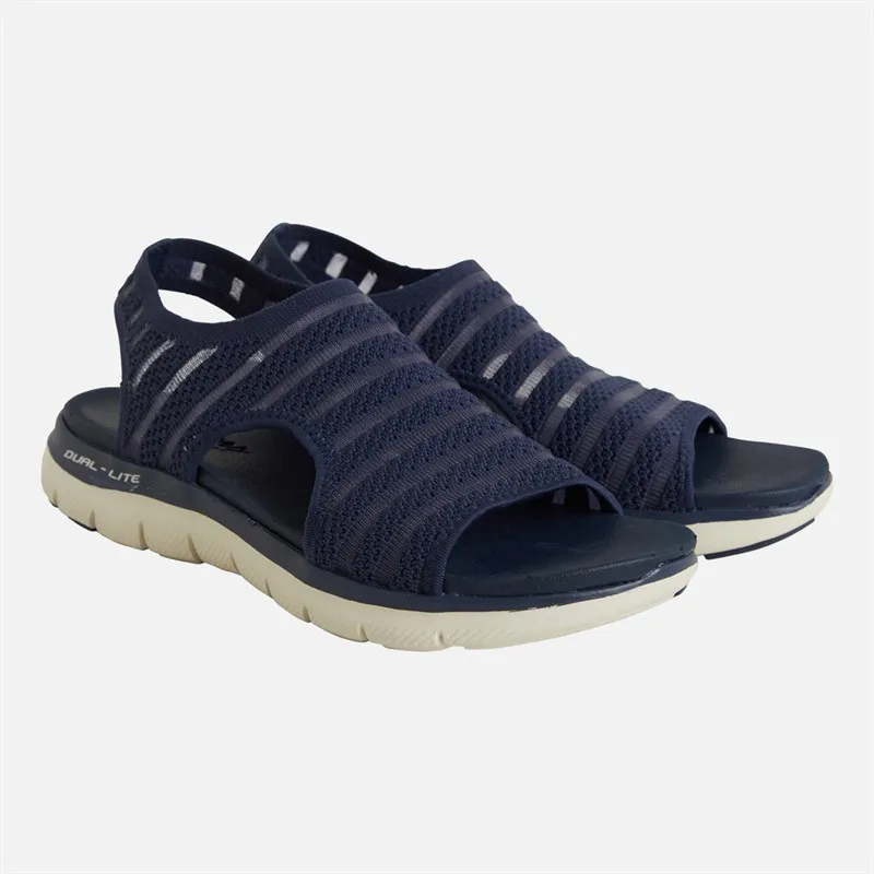 SKECHERS Womens Flex Appeal 2.5 Boldest Sandals Navy