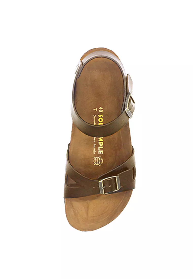 SoleSimple Naples - Camel Leather Sandals & Flip Flops