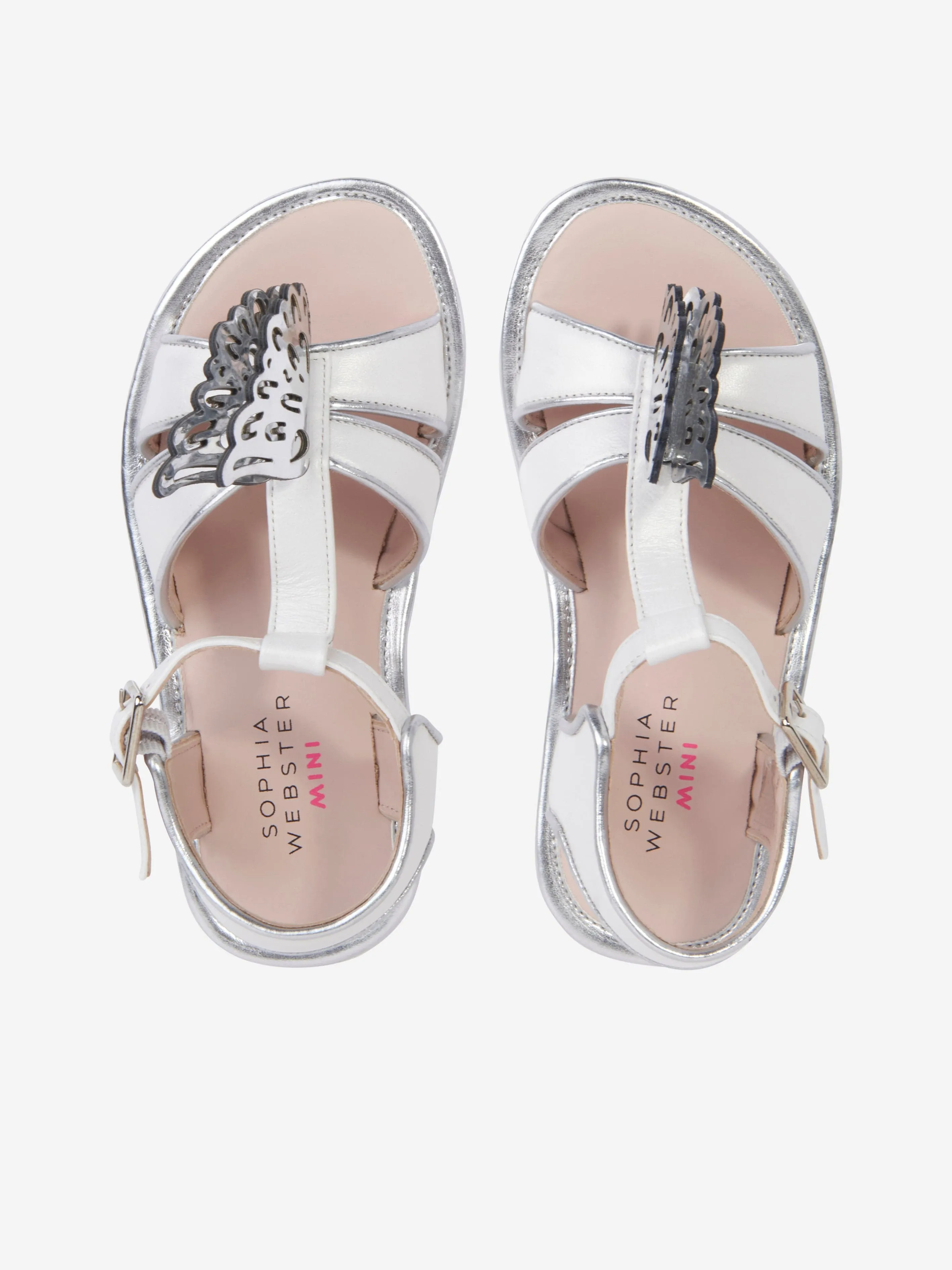 Sophia Webster Girls Leather Celeste Sandals in Ivory