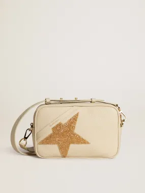 Star Bag in butter-colored hammered leather with Swarovski crystal star