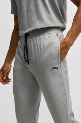 Stretch-cotton tracksuit bottoms with embroidered logo