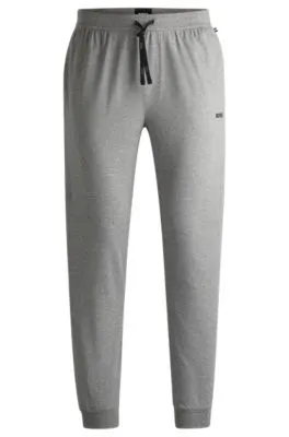 Stretch-cotton tracksuit bottoms with embroidered logo