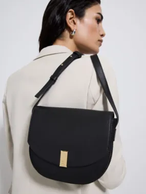 Studio Edit Black Leather Saddle Bag | Women | George at ASDA