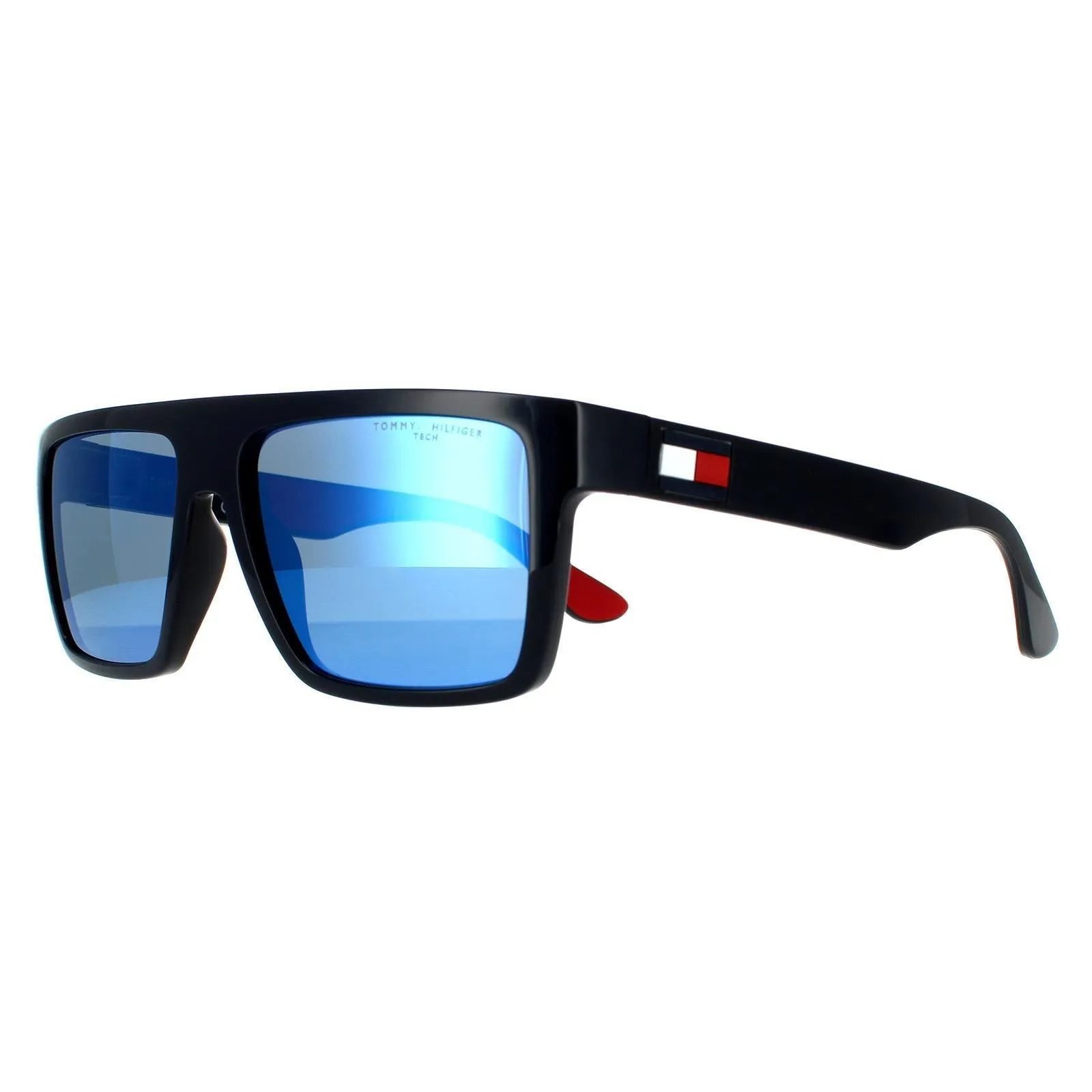 Sunglasses | Rectangle Matte Blue Blue Mirror Sunglasses | Tommy Hilfiger