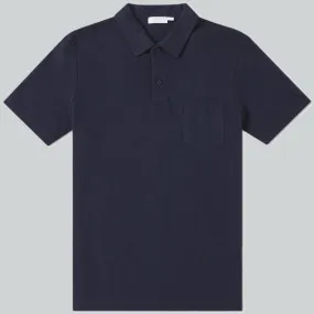 Sunspel Riviera Pique Polo Navy