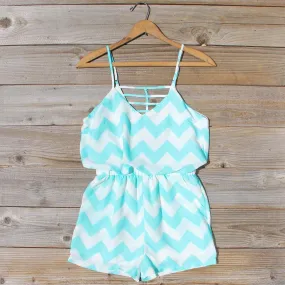 Sweetvine Chevron Romper in Turquoise