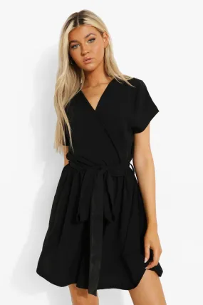 Tall Linen Look Belted Full Short Romper