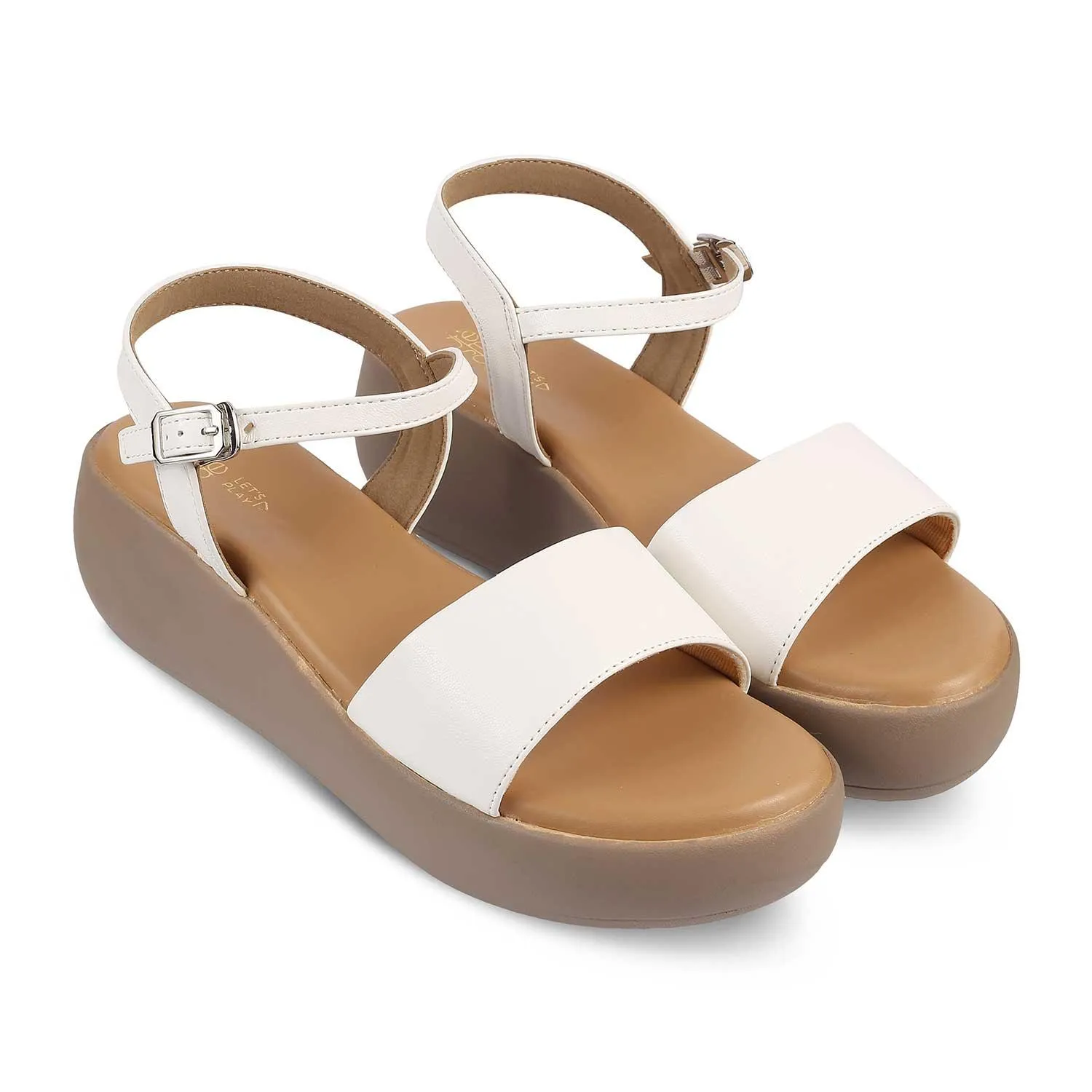 The Simpl White Women's Dress Wedge Sandals Tresmode