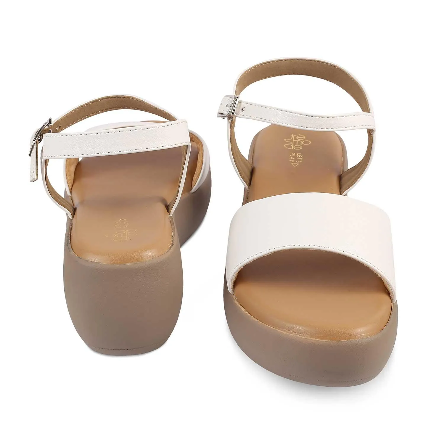 The Simpl White Women's Dress Wedge Sandals Tresmode