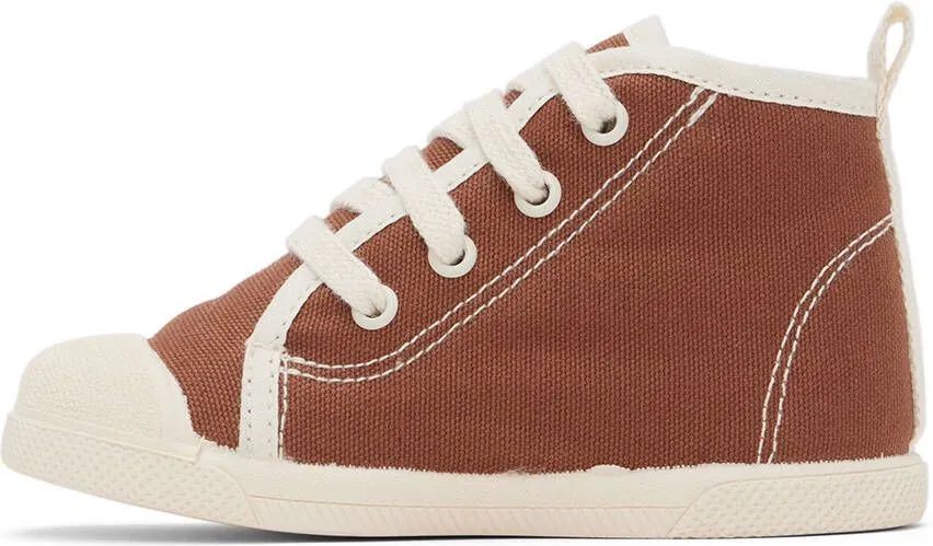 TINYCOTTONS Baby Brown Solid Sneakers