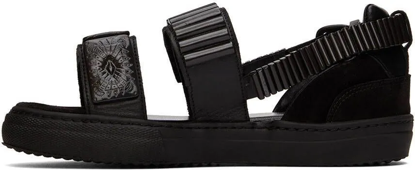 Toga Pulla SSENSE Exclusive Black Buckles Flat Sandals