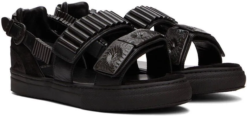 Toga Pulla SSENSE Exclusive Black Buckles Flat Sandals