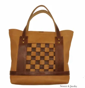 Tote Bag - Chestnut and Natural Leather