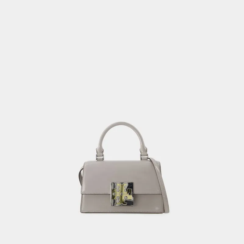 Trend Spazzolato Mini Bag - Tory Burch - Leather - Grey