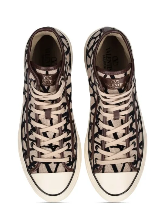 Valentino Garavani   Toile Iconographe high-top sneakers 