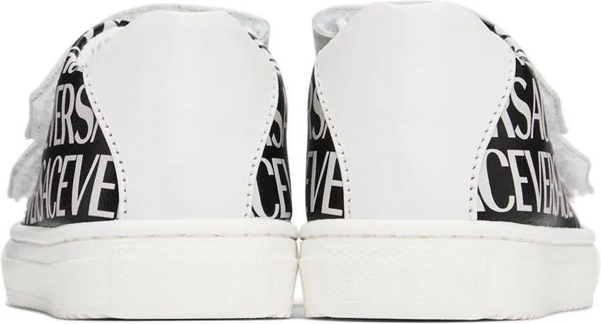 Versace Baby Black & White Allover Sneakers